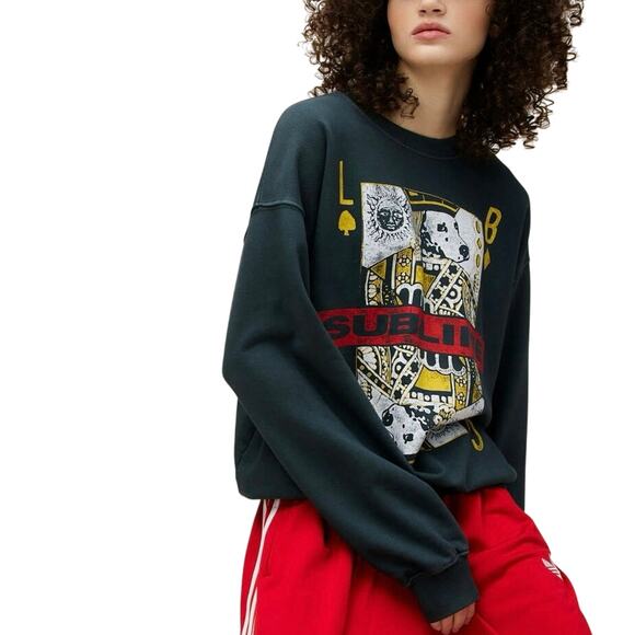 DAYDREAMER Sublime Playing Card Bf Crew Sweatshirt Size S New with Tag MSRP $168 - Picture 5 of 10